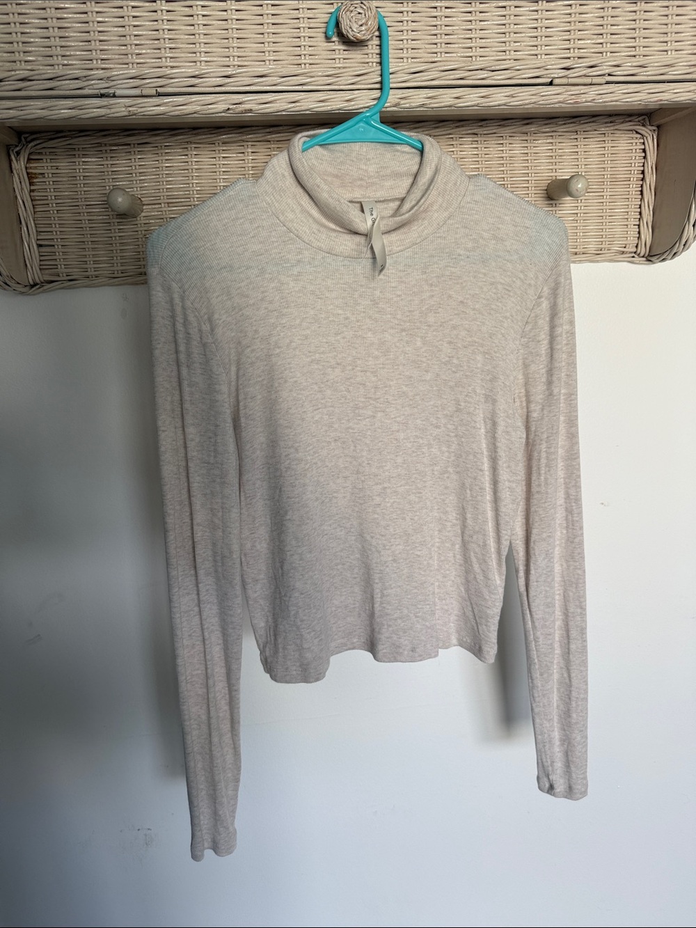 Babaton long sleeve top heathered cream sz med